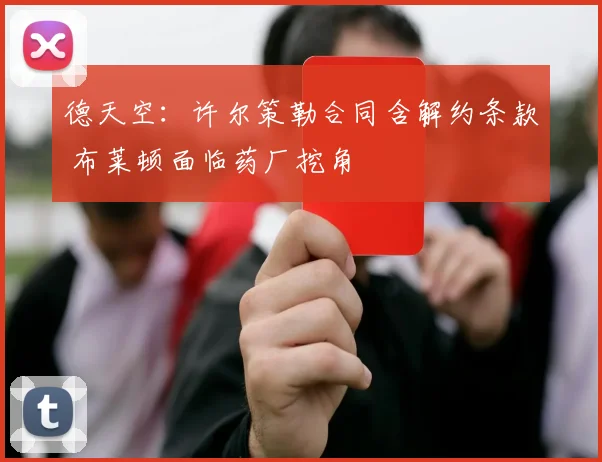 德天空:许尔策勒合同含解约条款 布莱顿面临药厂挖角